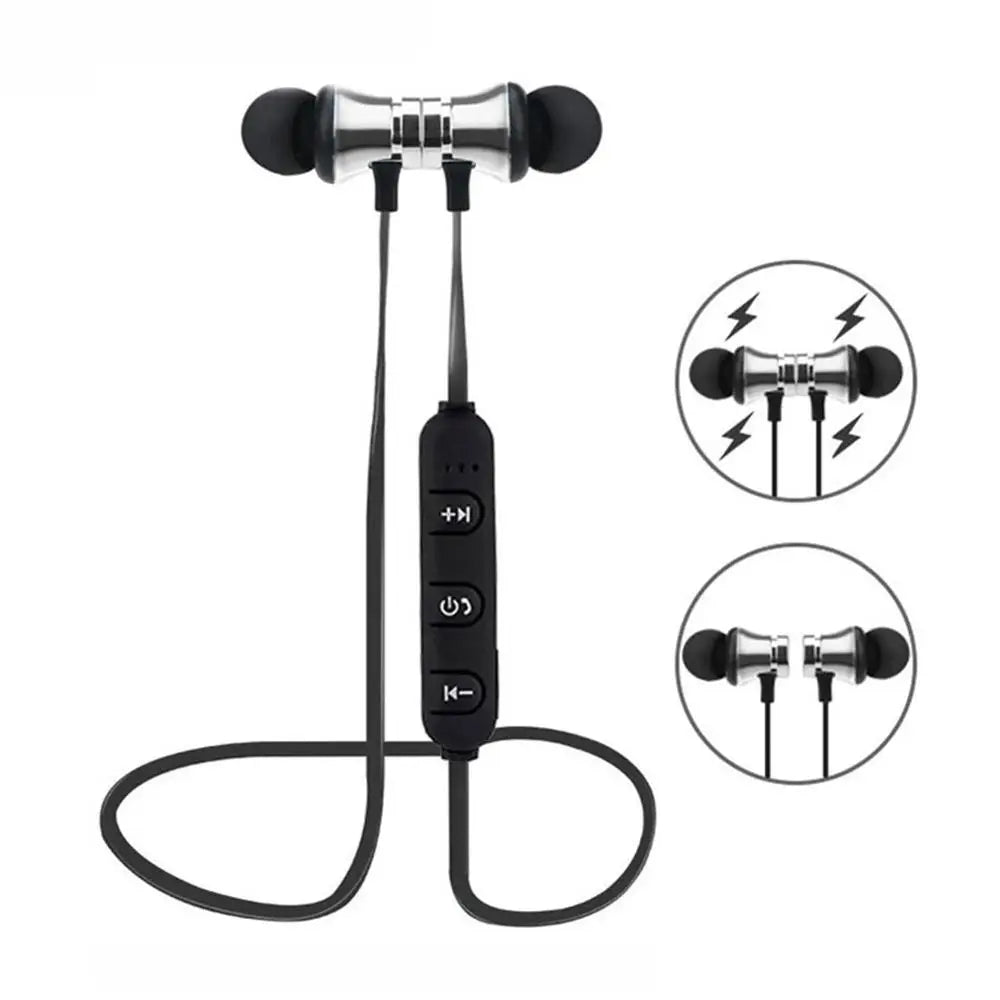 Magnetic Wireless Bluetooth Earphone In-Ear Stereo Music Headset Sport Earbud Earpiece With Microphone Universal Headphone