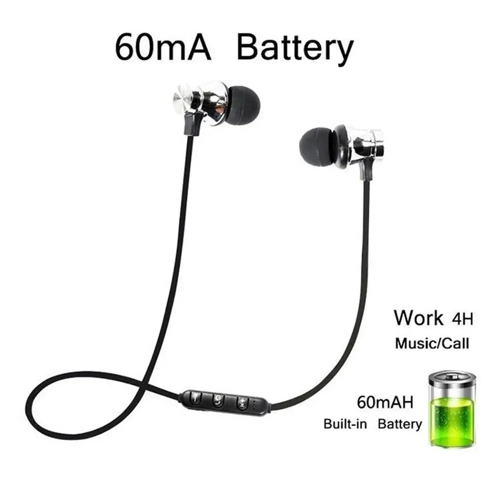 Magnetic Wireless Bluetooth Earphone In-Ear Stereo Music Headset Sport Earbud Earpiece With Microphone Universal Headphone